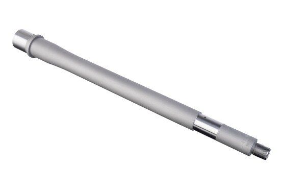Matte stainless AR-15 barrel with 1/2x28 threaded muzzle.